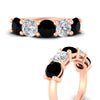 Load image into Gallery viewer, 4-carat-round-diamond-and-black-diamond-anniversary-wedding-band-in-rose-gold-FDENS141ROBGBLACKANGLE3-4.00CT-NL-RG