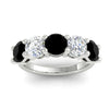 Load image into Gallery viewer, 4-carat-round-diamond-and-black-diamond-anniversary-wedding-band-in-white-gold-FDENS141ROBGBLACKANGLE5-4.00CT-NL-WG