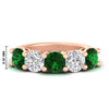 Load image into Gallery viewer, 4-carat-round-diamond-and-emerald-anniversary-wedding-band-in-rose-gold-FDENS141ROBGEMGR-4.00CT-NL-RG-HW