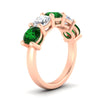 Load image into Gallery viewer, 4-carat-round-diamond-and-emerald-anniversary-wedding-band-in-rose-gold-FDENS141ROBGEMGRANGLE2-4.00CT-NL-RG
