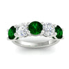 Load image into Gallery viewer, 4-carat-round-diamond-and-emerald-anniversary-wedding-band-in-white-gold-FDENS141ROBGEMGRANGLE5-4.00CT-NL-WG