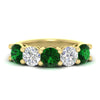 Load image into Gallery viewer, 4-carat-round-diamond-and-emerald-anniversary-wedding-band-in-yellow-gold-FDENS141ROBGEMGR-4.00CT-NL-YG