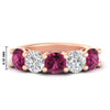 Load image into Gallery viewer, 4-carat-round-diamond-and-pink-sapphire-anniversary-wedding-band-in-rose-gold-FDENS141ROBGSADRPI-4.00CT-NL-RG-HW