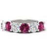 Load image into Gallery viewer, 4-carat-round-diamond-and-pink-sapphire-anniversary-wedding-band-in-white-gold-FDENS141ROBGSADRPI-4.00CT-NL-WG-HW