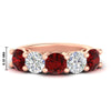 Load image into Gallery viewer, 4-carat-round-diamond-and-ruby-anniversary-wedding-band-in-rose-gold-FDENS141ROBGRUDR-4.00CT-NL-RG-HW