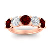 Load image into Gallery viewer, 4-carat-round-diamond-and-ruby-anniversary-wedding-band-in-rose-gold-FDENS141ROBGRUDRANGLE5-4.00CT-NL-RG