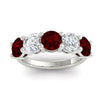 Load image into Gallery viewer, 4-carat-round-diamond-and-ruby-anniversary-wedding-band-in-white-gold-FDENS141ROBGRUDRANGLE5-4.00CT-NL-WG