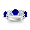 Load image into Gallery viewer, 4-carat-round-diamond-and-sapphire-anniversary-wedding-band-in-white-gold-FDENS141ROBGSABLANGLE5-4.00CT-NL-WG