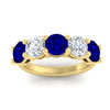 Load image into Gallery viewer, 4-carat-round-diamond-and-sapphire-anniversary-wedding-band-in-yellow-gold-FDENS141ROBGSABLANGLE5-4.00CT-NL-YG
