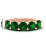 Load image into Gallery viewer, 4-carat-round-emerald-colored-anniversary-wedding-band-in-rose-gold-FDENS141ROBGEMGR-4.00CT-NL-RG-HW-GS