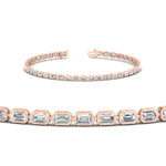 Load image into Gallery viewer, 4-ct-emerald-cut-bezel-tennis-diamond-bracelet