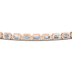 Load image into Gallery viewer, 4-ct-emerald-cut-bezel-tennis-diamond-bracelet
