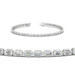 Load image into Gallery viewer, 4 Ct. Emerald Cut Bezel Tennis Diamond Bracelet