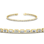 Load image into Gallery viewer, 4 Ct. Emerald Cut Bezel Tennis Diamond Bracelet