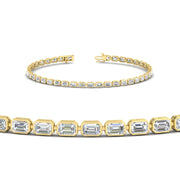 4 Ct. Emerald Cut Bezel Tennis Diamond Bracelet