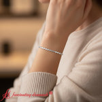 Load image into Gallery viewer, 4-ct-emerald-cut-bezel-tennis-diamond-bracelet-white-gold-fdbrc10583-4.00ct-model