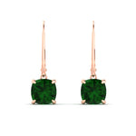 Load image into Gallery viewer, 4-ct-leverback-cushion-cut-emerald-drop-earrings-in-rose-gold-fdear11236cugemgrangle2-4.00ct-nl-rg.jpg?v=1765359808