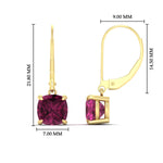 Load image into Gallery viewer, 4-ct-leverback-cushion-cut-pink-sapphire-drop-earrings-in-yellow-gold-fdear11236cugsadrpiangle4-4.00ct-nl-yg-hw.jpg?v=1765359808