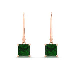 Load image into Gallery viewer, 4-ct-princess-cut-emerald-leverback-dangle-earrings-in-rose-gold-fdear11236prgemgrangle2-4.00ct-nl-rg.jpg?v=1765510599