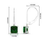 Load image into Gallery viewer, 4-ct-princess-cut-emerald-leverback-dangle-earrings-in-white-gold-fdear11236prgemgrangle4-4.00ct-nl-wg-hw.jpg?v=1765510599