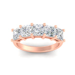Load image into Gallery viewer, 4-ct-princess-cut-five-stone-anniversary-ring-in-rose-gold-fdwb8008prangle5-4.00ct-nl-rg