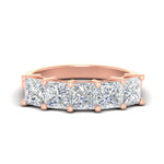 Load image into Gallery viewer, 4-ct-princess-cut-five-stone-diamond-ring-in-rose-gold-fdwb8008prsleep-4.00ct-nl-rg