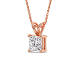Load image into Gallery viewer, Princess Cut Solitaire Necklace