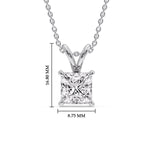 Load image into Gallery viewer, 4-ct.-diamond-princess-cut-solitaire-necklace-in-white-gold-FDPD8469PR-4CT-ANGLE1-WG-HW