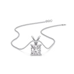 Load image into Gallery viewer, 4-ct.-diamond-princess-cut-solitaire-necklace-in-white-gold-FDPD8469PR-4CT-ANGLE4-WG