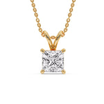 Load image into Gallery viewer, 4-ct.-diamond-princess-cut-solitaire-necklace-in-yellow-gold-FDPD8469PR-4CT-ANGLE1-YG