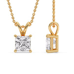 Load image into Gallery viewer, 4-ct.-diamond-princess-cut-solitaire-necklace-in-yellow-gold-FDPD8469PR-4CT-ANGLE3-YG