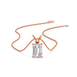 Load image into Gallery viewer, Emerald Cut 4 Prong Solitaire Pendant