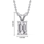 Load image into Gallery viewer, Emerald Cut 4 Prong Solitaire Pendant