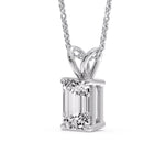 Load image into Gallery viewer, Emerald Cut 4 Prong Solitaire Pendant
