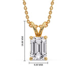 Load image into Gallery viewer, Emerald Cut 4 Prong Solitaire Pendant