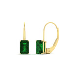 Load image into Gallery viewer, 4-ct.-leverback-emerald-emerald-earrings-in-yellow-gold-FDEAR9225EMGEMGR-4.00 CT-NL-YG