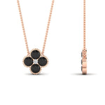 Load image into Gallery viewer, 4-petal-flower-black-diamond-pendant-in-FDPD1101GBLACK-NL-RG