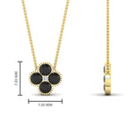 Load image into Gallery viewer, 4-petal-flower-black-diamond-pendant-in-FDPD1101GBLACK-NL-YG