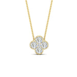 Load image into Gallery viewer, 4-petal-flower-diamond-pendant-in-FDPD1101-NL-YG