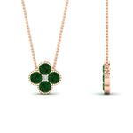 Load image into Gallery viewer, 4-petal-flower-emerald-pendant-in-FDPD1101GEMGR-NL-RG