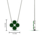 Load image into Gallery viewer, 4-petal-flower-emerald-pendant-in-FDPD1101GEMGR-NL-WG