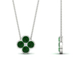 Load image into Gallery viewer, 4-petal-flower-emerald-pendant-in-FDPD1101GEMGR-NL-WG