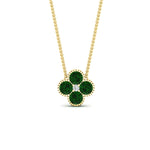 Load image into Gallery viewer, 4-petal-flower-emerald-pendant-in-FDPD1101GEMGR-NL-YG