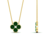 Load image into Gallery viewer, 4-petal-flower-emerald-pendant-in-FDPD1101GEMGR-NL-YG
