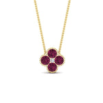 Load image into Gallery viewer, 4-petal-flower-pink-sapphire-pendant-in-FDPD1101GSADRPI-NL-YG