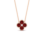 Load image into Gallery viewer, 4-petal-flower-ruby-pendant-in-FDPD1101GRUDR-NL-RG
