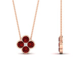 Load image into Gallery viewer, 4-petal-flower-ruby-pendant-in-FDPD1101GRUDR-NL-RG