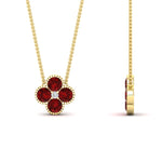Load image into Gallery viewer, 4-petal-flower-ruby-pendant-in-FDPD1101GRUDR-NL-YG