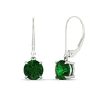 Load image into Gallery viewer, 4.00-ct-round-cut-emerald-leverback-dangle-earrings-in-white-gold-fdear11236rogemgrangle1-4.00ct-nl-wg.jpg?v=1768373709