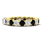 Load image into Gallery viewer, 4.25-carat-round-diamond-and-black-diamond-bezel-droplet-wedding-band-in-yellow-gold-FD8072ROBGBLACK-4.25CT-NL-YG-HW?v=1751956674
